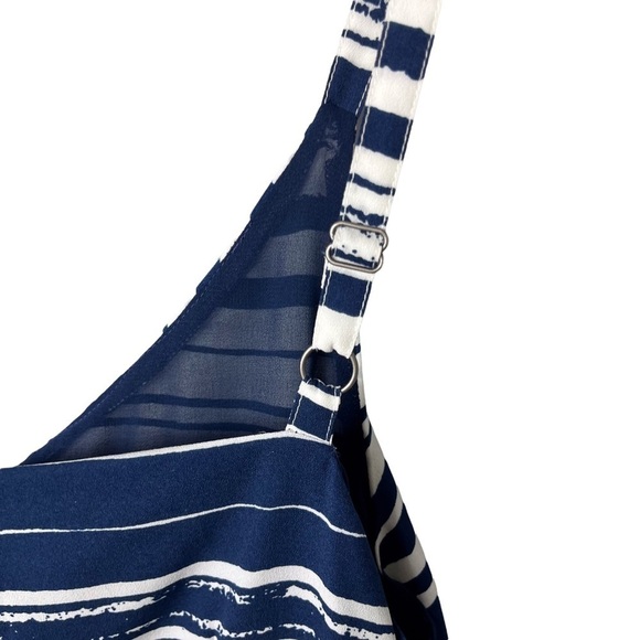 CAbi Knot Dress Nautical Stripe Navy Blue Size XS Tank Mini Dress Style 5264 - Picture 7 of 10